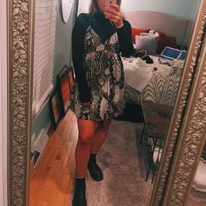 Snakeskin Baby-Doll Dress